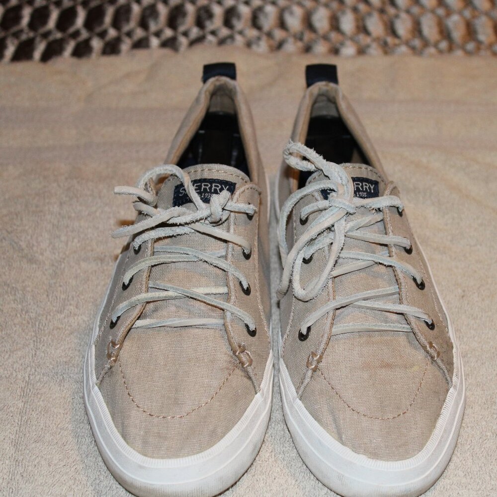 Womens Sperry Canvas Tan Size 8